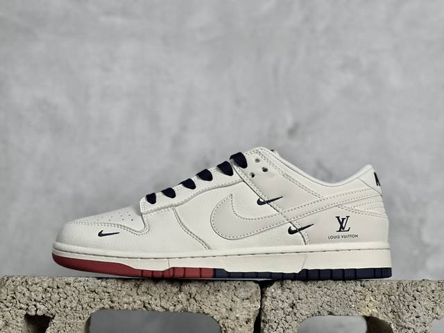 Nk Sb Dunk Low Lv联名-米白红蓝双拼 周年高端定制 低帮休闲板鞋 Xx2025-333 #定制鞋盒 大厂纯原品质出货 超高清洁度 皮料切割干净无