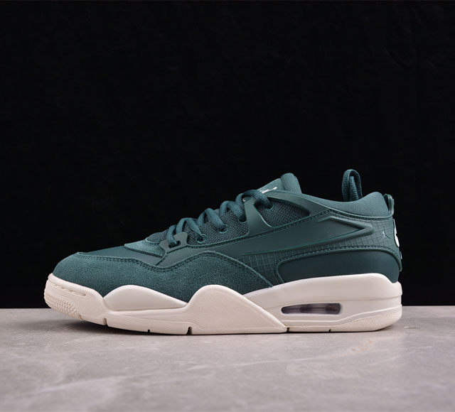 Air Jordan 4 Remastered Aj4 乔4重制军绿 Fq7940-300 #改造后的设计采用了别致的黑色、浅骨色和深灰色调色板。它由纺织网布、