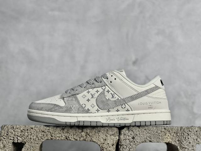 nk Sb Dunk Low Lv联名-米灰牛仔 周年高端定制 低帮休闲板鞋 Jh8310-947 #定制鞋盒 大厂纯原品质出货 超高清洁度 皮料切割干净无任何