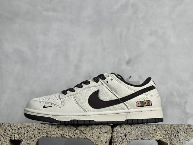 nk Sb Dunk Low 古驰联名-米白棕勾织布 周年高端定制 低帮休闲板鞋 Dq1098-375 #定制鞋盒 大厂纯原品质出货 超高清洁度 皮料切割干净无