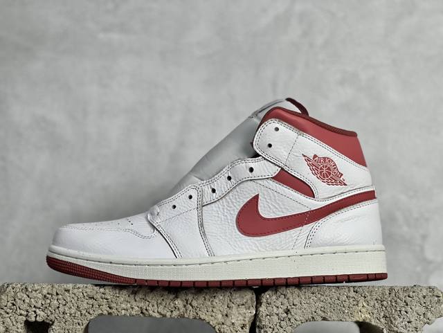 dt Air Jordan 1 Mid Aj1 乔1白橘红 中帮篮球鞋 Fj3458-160 #市售最高品质 原鞋开发 大厂代工流水线打造 公司货既视感 细节随