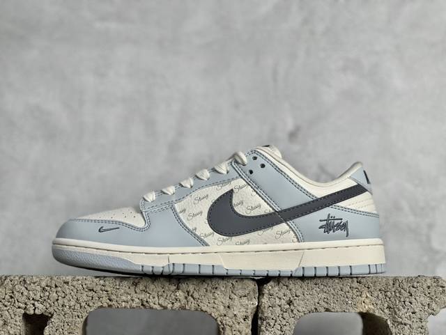 nk Sb Dunk Low 斯图西联名-英文浅蓝 周年高端定制 低帮休闲板鞋 Cf3688-012 #定制鞋盒 大厂纯原品质出货 超高清洁度 皮料切割干净无任