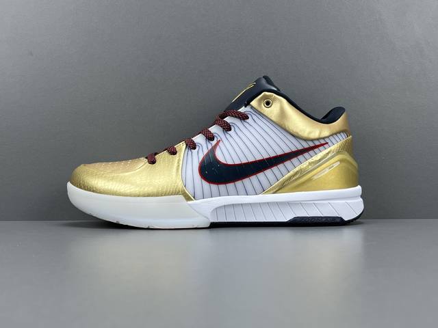 渠道优势，！ Og版 科比4 Nike Zoom Kobe 4 Protro Gold Medal Izz 舒适 防滑低帮 篮球鞋 男款 白黑金 尺码 40-4