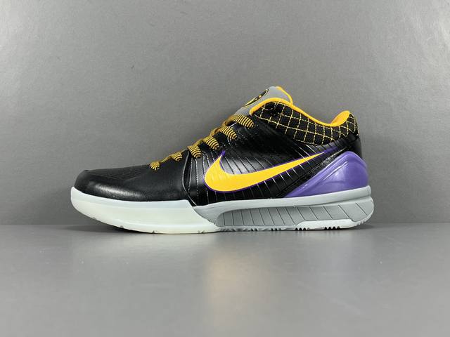 渠道优势，支持代发！ Og版：科比4 黑紫 Nike Zoom Kobe4 Mambacita Gigi 耐磨透气 低帮 实战篮球鞋 男女同款 货号：Av633