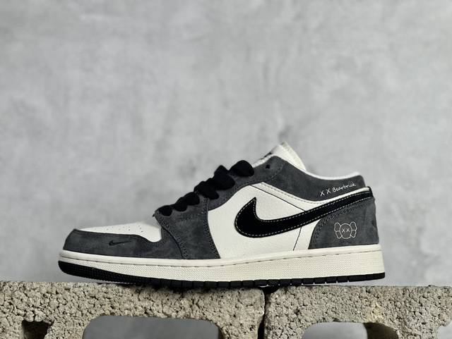 Air Jordan 1 Low Aj1 乔1 暴力熊联名-黑绒猪八 高端定制 低帮复古篮球鞋 Sj9950-016 #定制鞋盒 大厂纯原品质出货 超高清洁度