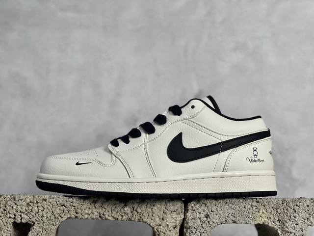 Air Jordan 1 Low Aj1 乔1 暴力熊联名-米黑小勾 高端定制 低帮复古篮球鞋 Sj9950-009 #定制鞋盒 大厂纯原品质出货 超高清洁度