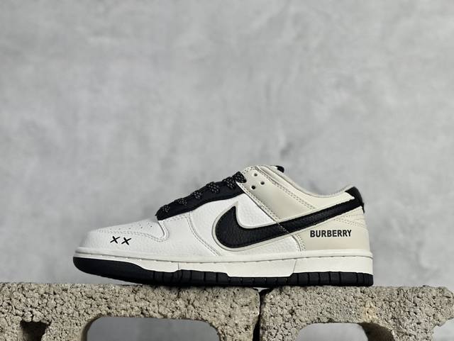 Nike Sb Dunk Low X Burberry联名-米白黑勾 纯原大厂出品 极力推荐 原装头层材料 独家版型蒸馏加工带来的是更好的视觉和脚感体验大厂纯原