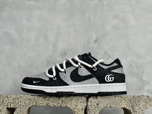 一nk Sb Dunk Low 古驰联名-满天星黑勾 周年高端定制 低帮休闲板鞋 Sj2068-268 #定制鞋盒 大厂纯原品质出货 超高清洁度 皮料切割干净无