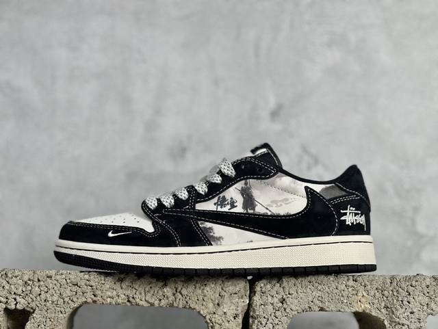 Travis Scott X Fragment Design X Air Jordan 1 Low Og Sp Aj1 乔1 斯图西联名-黑悟空 低帮文化休闲板