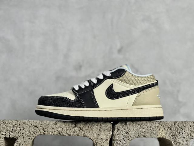 K版 Air Jordan 1 Low Coconut Milk Black Aj1 乔1海岛风情 低帮文化篮球鞋 Hq3437-101 #整体鞋面以椰奶白为主