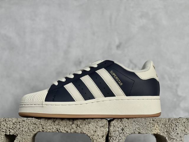 Tg Adidas Originals Superstar Xlg 增高厚底 渠道正品订单 贝壳头经典小白板鞋 专柜上架同步配色 全鞋进口头层皮料打造。区别市面