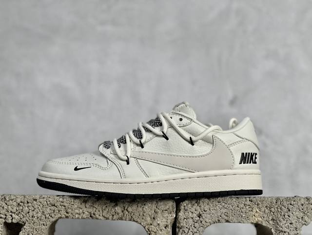 Travis Scott X Fragment Design X Air Jordan 1 Low Og Sp Aj1 乔1 黑logo抽绳 低帮文化休闲板鞋