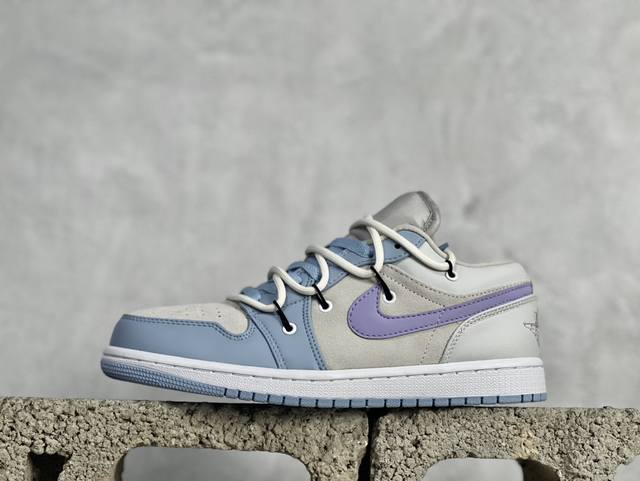 Xl版 定制福利 Air Jordan Aj1 Low 解构绑带低帮系列 原厂内置气垫魔块 A模大底 头层小牛皮 鞋舌aj原厂专用牛津布+Aj专用反口珍珠布+原