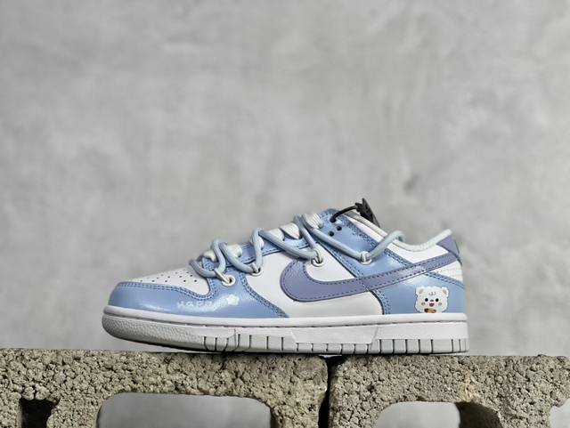 福利回馈diy定制 定制礼盒nike Dunk Sb Low 解构 绑带礼盒装 官方同步新色 原装级产物 高街 可爱小白兔 蓝白 拒绝公底 立体鞋型 细节完美