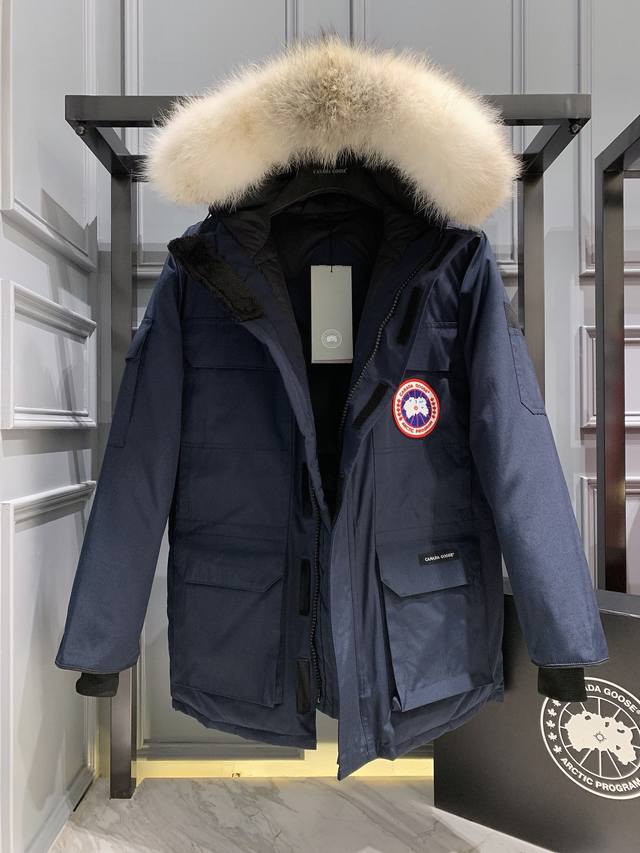 渠道优势，支持代发！ 外贸保真版：大鹅08款 蓝色 Canada Goose 加拿大鹅 08男款expedition Parka远征款，Size：Xs S M