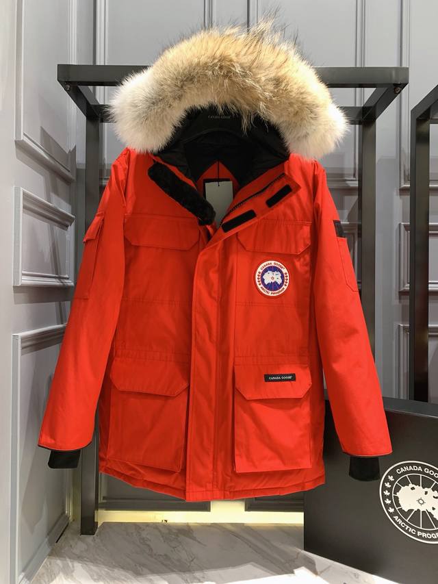 渠道优势，支持代发！ 外贸保真版：大鹅08款 红色 Canada Goose 加拿大鹅 08男款expedition Parka远征款，Size：Xs S M