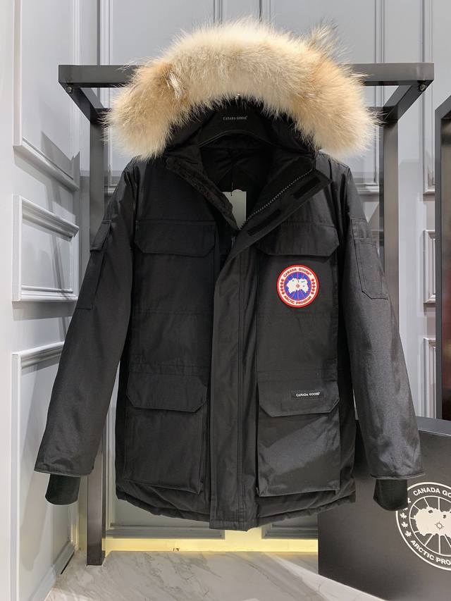 渠道优势，支持代发！ 外贸保真版：大鹅08款 黑色 Canada Goose 加拿大鹅 08男款expedition Parka远征款，Size：Xs S M