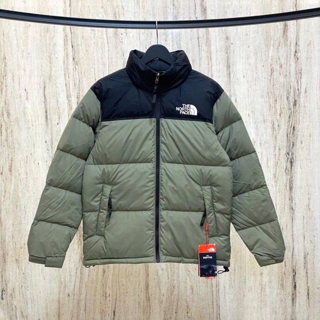 渠道优势，支持代发！ 外贸保真版：北面96款 抹茶绿 The North Face 1996 Retro Nuptse Down Jkt 拼色宽松可收纳连帽羽绒