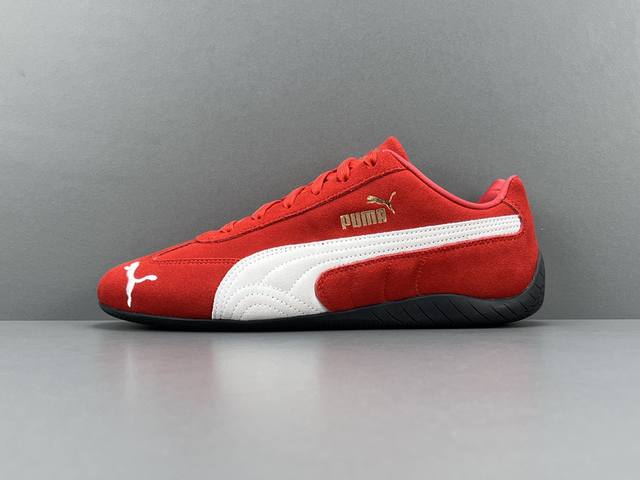 渠道优势 ！ 纯原版 彪马 彪马puma Speedcat Og White Red 极速赛车系列低帮德训风拼接复古百搭休闲运动赛车鞋“翻毛桔红灰白logo”