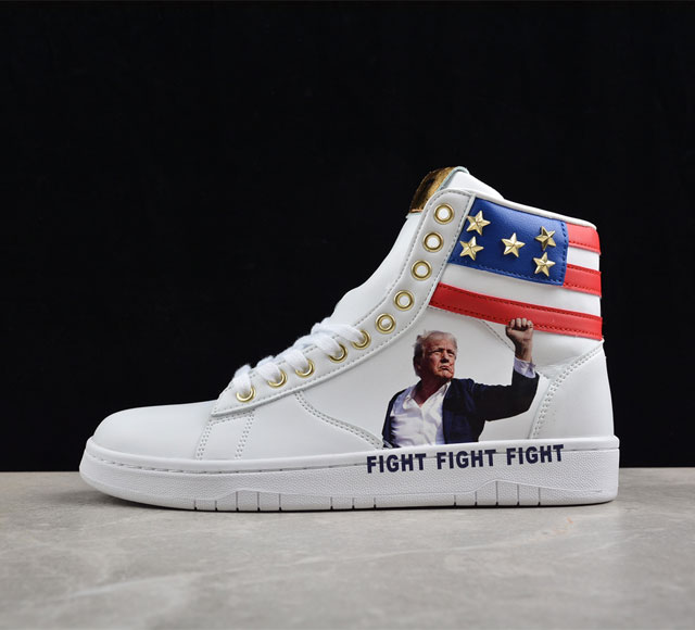 Air Jordan 1 “Trump”“特朗普” 限量白战靴 货号：Pktlp002 尺码：40 40.5 41 42 42.5 43 44 44.5 45