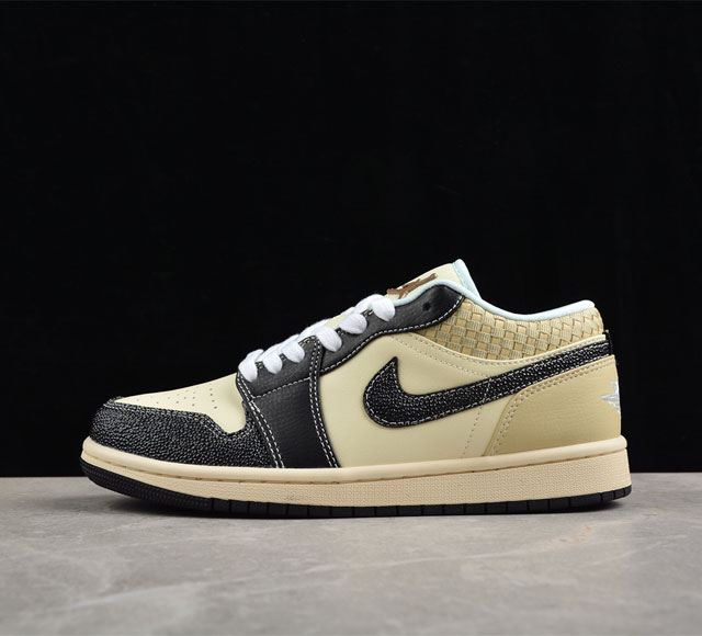 Air Jordan 1 Low Coconut Milk Black Aj1 乔1海岛风情 低帮文化篮球鞋 Hq3437-101 #配色采用温柔奶茶色搭配黑色